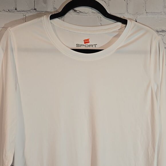 Hanes sport white long sleeve top size L - Picture 2 of 7
